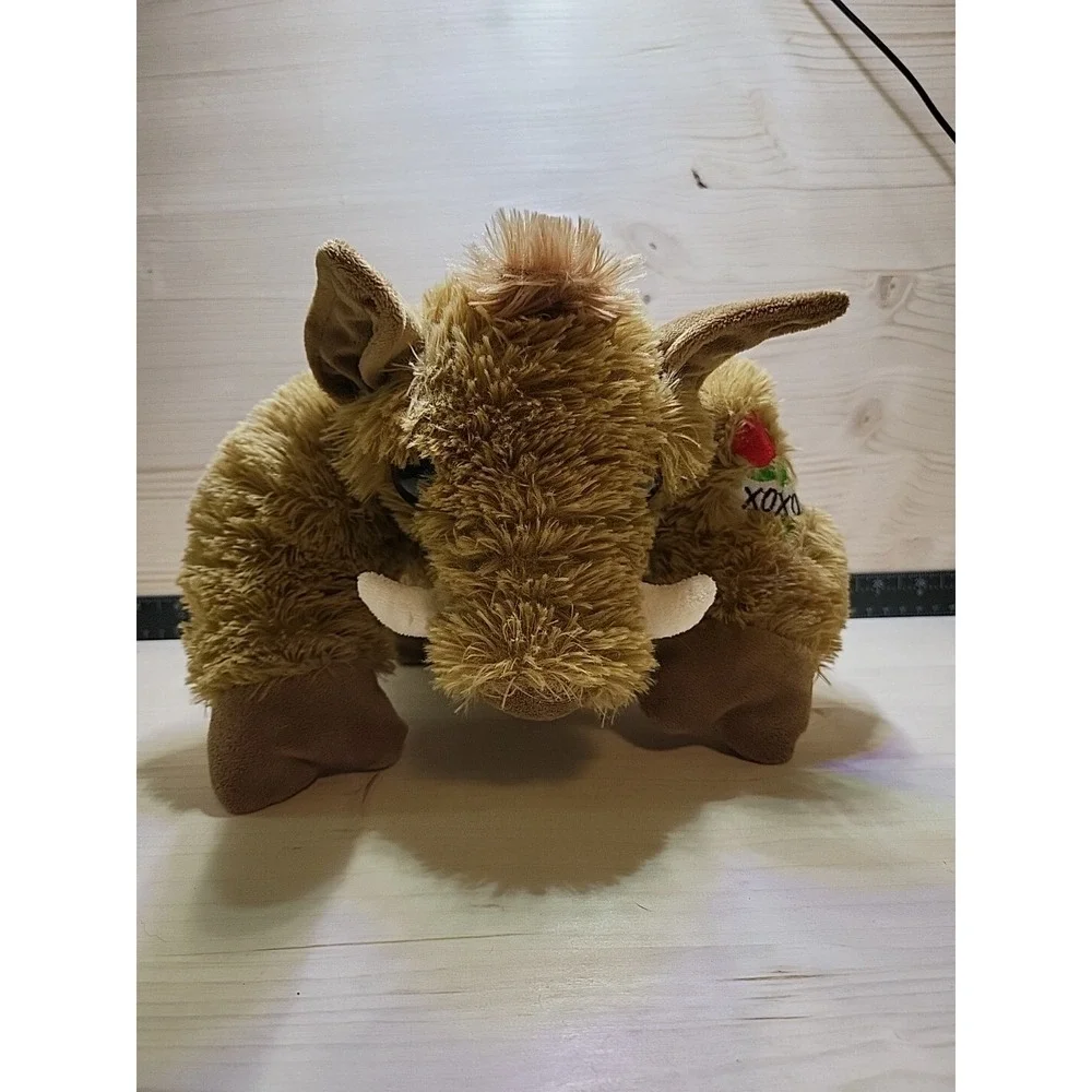 DanDee Warthog Plush 2018 XOXO Tattoo Tan Stuffed Animal Boar Valentine Wild Pig